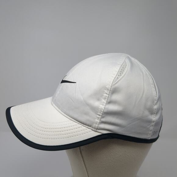 Nike Featherlight Strapback Hat White One Size Adjustable Swoosh Dri-Fit - Picture 3 of 10